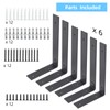 6-Pack Heavy Duty 12-Inch Black Shelf Brackets, L Shelf Bracket