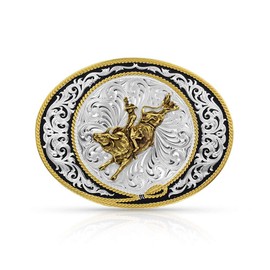 Montana Silversmiths Western Lifestyle Rodeo Series Made in the USA Belt Buckle (Ranch Rope Bull Rider)