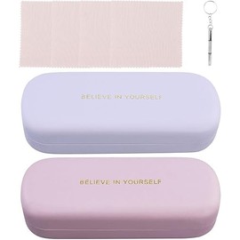 LTISHABILTD 2 PACK Hard Shell Glasses Case, Portable Eyeglass Case Protective Holder Glasses Stand for Glasses and Sunglasses