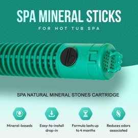 Sunluway Replacement for Frog Spa Filter Minerals, Prefilled Spa Mineral Dispenser Stick Inserts Filters for Easy Hot Tub Treatment and Water Maintenance, Last for 4 Months - Green