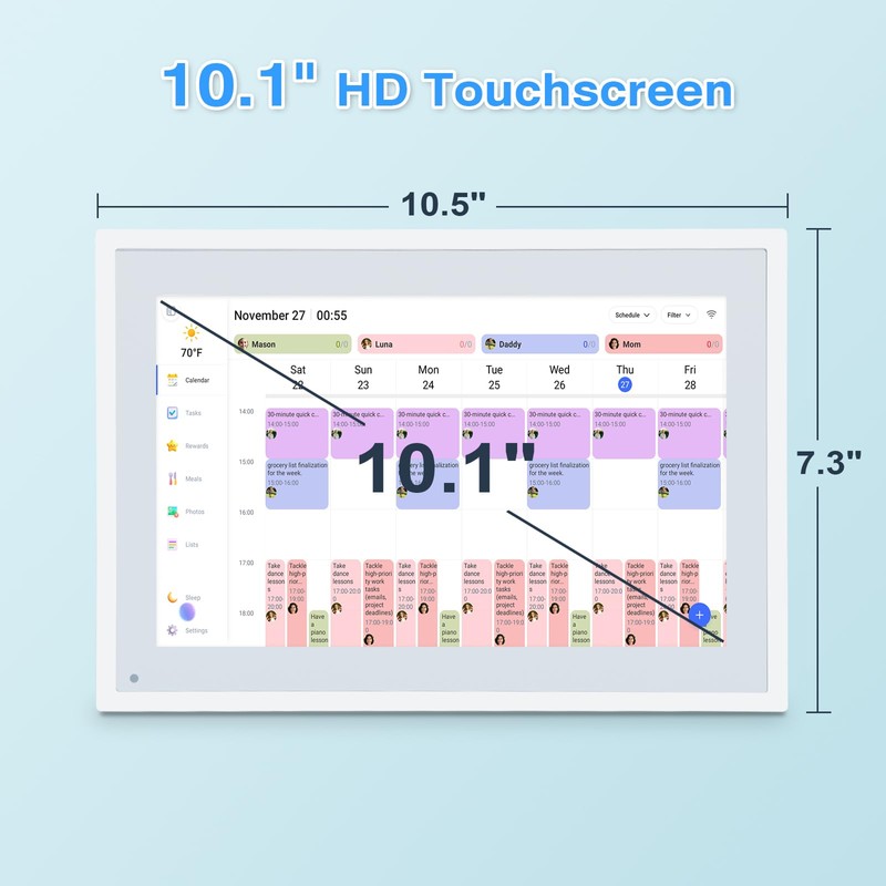 COMIX 10.1" Smart Calendar Display - Digital Family Wall Planner