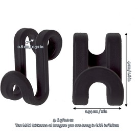 MIXNEX 6 Pack Black Clothes Hanger Connector Hooks, Skirt Hangers, Space-Saving Closet Organizer Hooks for Small Spaces, Durable Hanger Extenders for Clothes, Sweaters, Pants, Belts, and Accessories