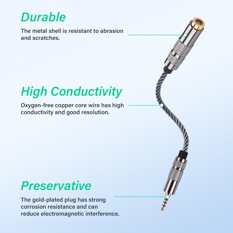 SinLoon 4.4mm Female to 2.5mm Male Balanced Audio Adapter Cable,