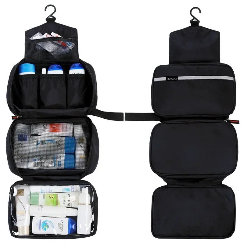 Hanging Toiletry Bag for Travel – Waterproof Foldable Organizer for