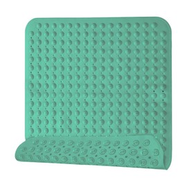 Non-Slip Shower Mat, 48 x 48 cm, Non-Slip Mat with Suction Cups, Shower Mat, Machine Washable Bath Mat, Machine Washable, Square, Green