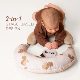 Taf Toys Tummy Time Support, 2-Stage Baby Toy for Newborns 0-6M, Crinkle Toy & U-Shape Design, Strengthens Neck/Back Muscles, Comfortable Baby Essenti
