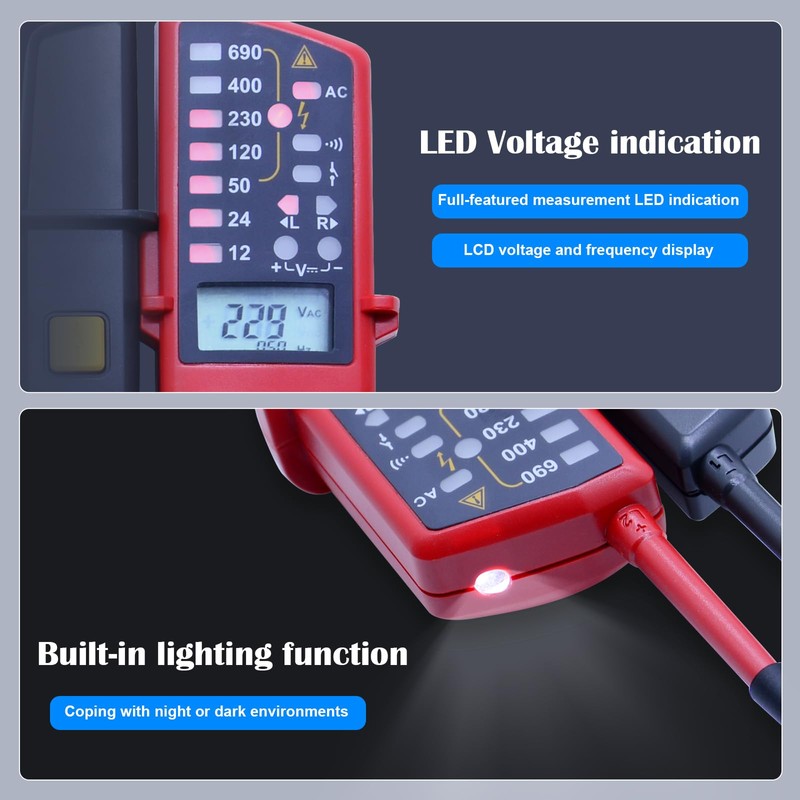 UNI-T UT18C Voltage Tester Professional 12V~690V Voltage and Continuity Tester