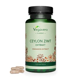 Ceylon Cinnamon 2000mg Vegavero® | High Strength Extract (8:1) | Without Additives | Lab-Tested | 4 Months Supply – 120 Vegan Capsules