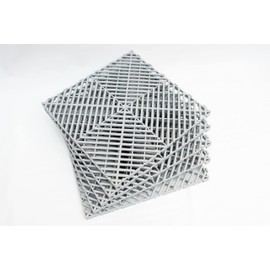 Boss Detail Interlocking Soft PVC Modular Garage Flooring Tile - 12"x12" | 5 Count - Pool Patio Floor, Ideal for Indoor and Outdoor Use, Interlocking Drainage Mats (Gray, 12 x 12)