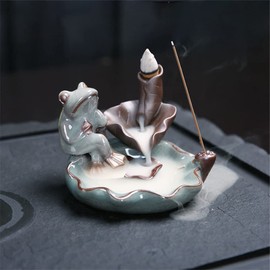 Incense Burner, Cute, Frog, Frog, Healing Incense Burner, Ceramics, Torrent Incense, Buddhist Altar Burner, Trial Incense, Ceramic Incense Stand, Figurine, Open Luck, Feng Shui, Backflow Incense, Tea Ceremony Supplies, Japanese Style, Study Room, Relax, 