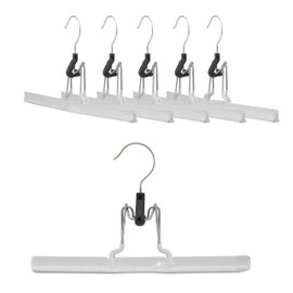 Mawa Space-Saving with Rotating Hook Holds Pants, Skirts, & Shorts, Style M/26, White, 6 Count