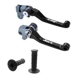 Adsspro CNC Aluminum Foldable Brake Clutch Lever Handle Handlebar Grips Set Fit for CRF150F CRF230F CRF230 CRF150 F CRF 150F 230F 150 230 F 2003-2019 Dirt Pit Bike 7/8" 22mm (Black)