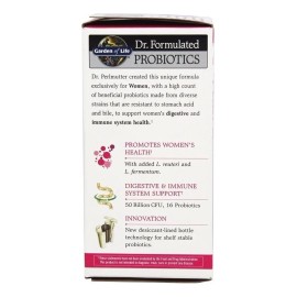 Garden Of Life Probiotics Once Daily Womens 30caps 50billons Sabor Sin Sabor Con 16 Probióticos Para Apoyar El Funcionamiento Óptimo Del Sistema Digestivo, Vaginal E Inmunológico De Las Mujeres.
