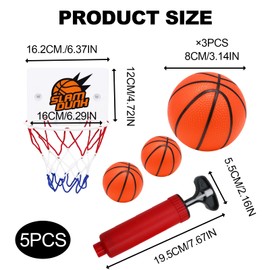 JazRvr Mini Basketball Hoop, 6-Piece Set with Suction Cup, Indoor Toy for Children, Ideal for Room and Office, Hand-Eye Coordination Training