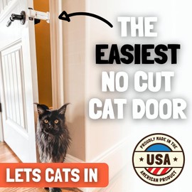 Door Buddy Adjustable Cat Door Prop – Dog Proof Cat Door Latch Holder & Interior Pet Door Stopper (2 Pack)