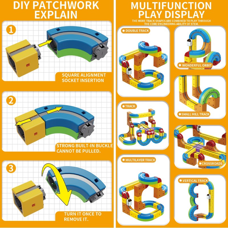 Electric Train Set for Kids Toddlers 3-5,Magnetic Track&Rechargeable Car,Gravity-Defying 3D
