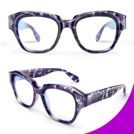 VISOONE Light Weight Square Blue Light Blocking Glasses with Anti Computer Glare for Gaming Women and Men GROUSE