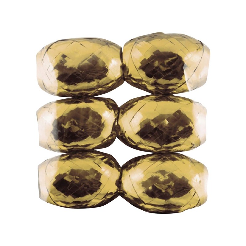 Eurowrap Ribbon Cops, Pack of 6 - Silver, Gold, Red