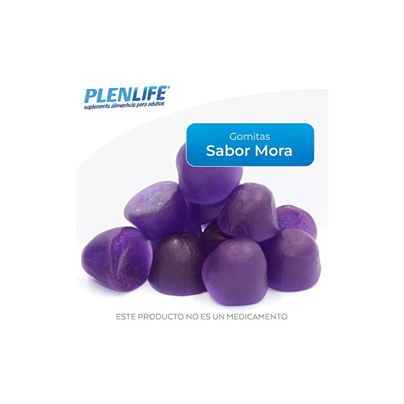 Plenlife Multivitamínico Gomitas Suplemento Azúcar Sabor Mora Azul Frasco 240