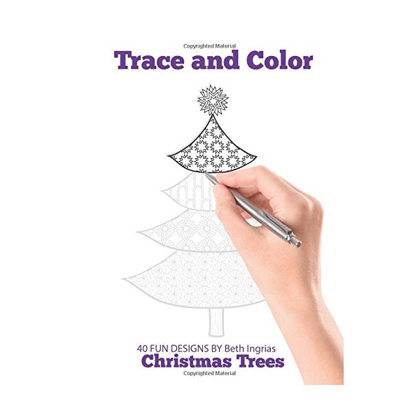 Trace and Color: Christmas Trees: Adult Activity Book