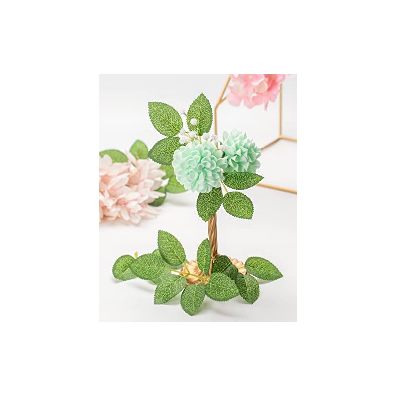 DuHouse - Flores artificiales de dalia para boda, 25 rosas
