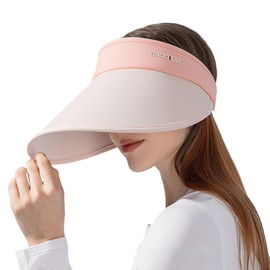 LeafIn Women's Sun Visor, UV Protection, Cap, Hat, Men's, Summer, Wide Brim, Sweat Absorbent, Sunshade, UV Protection, UV Protection, Climbing, Fishing, Cycling, Work, Syking, Work, Gardening, Pink