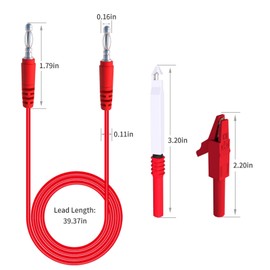 Goupchn - Kit de cables de prueba de enchufe de plátano a plátano de 4 mm con clips de cocodrilo sondas de perforación de alambre de aislamiento para multímetro, pruebas de diagnóstico automotriz