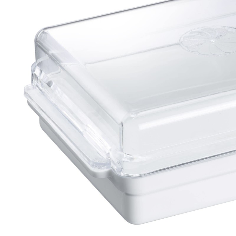 Westmark 208822E3 Plastic Traditional White Clear Fridge Butter Dishes
