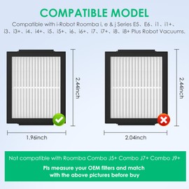 Fanulter 12 Pack Filter Replacements for i Robot Roomba E I & J Series E5 E6 i1 i1+ i3 i3+ i4 i4+ i5 i5+ i6 i6+ i7 i7+ i8 i8+ NOT for J9, High Efficiency Filter for iRobot Roomba Replacement Parts