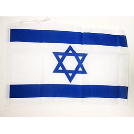 AZ FLAG Israel Flag 18'' x 12'' Cords - Israeli - Jewish Small Flags 30 x 45cm - Banner 18x12 in