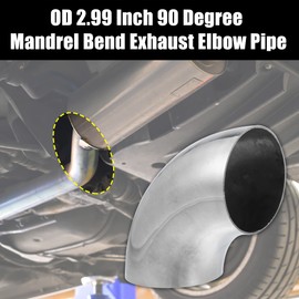 X AUTOHAUX 4pcs OD 3 Inch 90 Degree Mandrel Bend Elbow SS304 Stainless Steel Bend Tube Exhaust Elbow Pipe for Car Modified Exhaust System 3" Piping Silver Tone