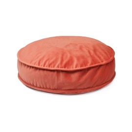 YIUOR Velvet Floor Pillows Round Chair Cushion Couch Throw Pillow Soft Pouf Seat Mattress Bean Bag for Reading Nook Play Room (19.7",Brick Red)