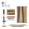 UNICASA Japanese Style Sushi Plate Set 8 Piece, Ceramic Sushi