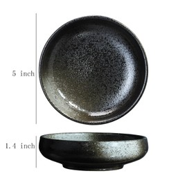 Gaolinci Creative Zen Ceramic Plate, Round Smooth Glazed Side Dish Snack Dish Pickle Dish (Set Of 4)