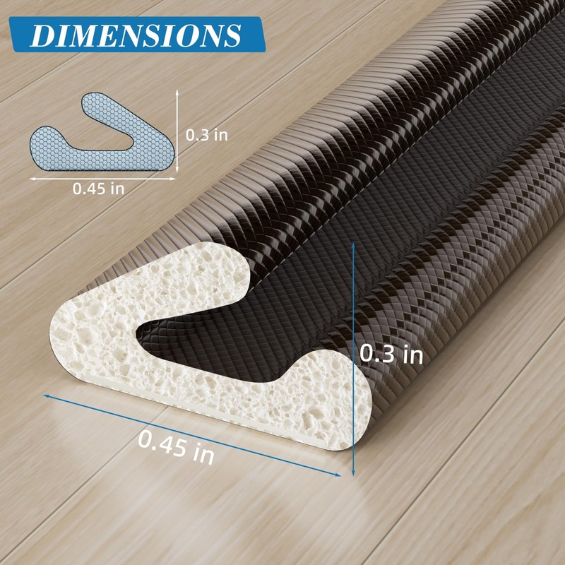 V-Shaped Weather Stripping Door Seal, 19.7FT Draft Stopper for Doors/Windows,
