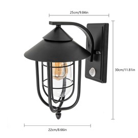 Gdrasuya10 Outdoor Motion Sensor Light Patio Wall Mount Light Fixture,Black Wall Sconce Lanterns Outside Lights for Porch