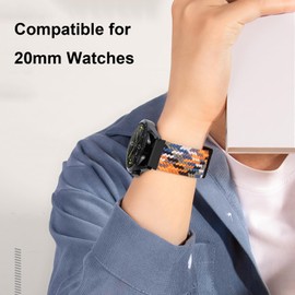 2 Pack Braided Bands Compatible with Gizmo Watch 3 2 1/Gabb Watch 3 2 1/SyncUP Kids Watch/Cosmo JrTrack 3 Watch Band, 20mm Quick Release Nylon Strap Breathable Solo Loop Wristbands with Magnetic Buckle for Kid Boy Girl