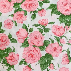 NEWUEBEL Cotton Fabric by The Yard for Sewing DIY Crafting Fashion Design Printed Floral Washable Cloth Bundles Voile;Full Width cuttable39 x 63inches (100x160cm) Pink Rose