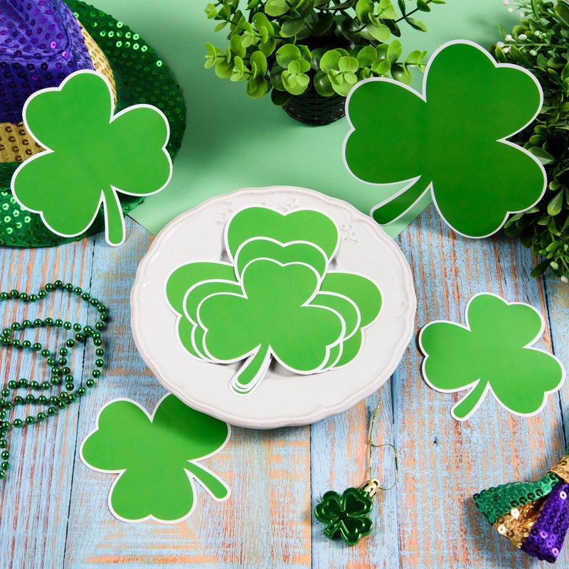 MoDooris 120 Pcs St. Patrick’s Day Shamrock Cutouts 3 Sizes