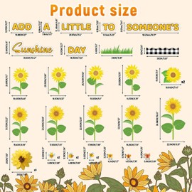 Jacyan Sunflower Bulletin Board Decorations Spring 3D Sunflower Cutouts Back to School Party Supplies for Summer Sunflower Themed Birthday Party Classroom School Home Window Favor