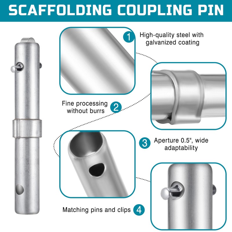 Otoolling 24 Pack Scaffolding Coupling Pins 1-1/4" OD x 9"