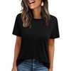 Black Tshirts for Women Crewneck Loose Fit Tops Lightweight Tees