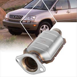 PM PERFORMOTOR 3.0L Rear Catalytic Converter Compatible with Lexus RX300 Toyota Highlander 1999 2000 2001 2002 2003, Requires Welding to Factory Piping (EPA Compliant)