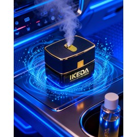 Smart Car Air Fresheners | Luxury Car Aroma Diffuser | with 120ml Long Lasting Perfume | Auto On/Off Car Diffuser | Mini Cube Diffuser for Car, Home by Ikeda (Black)