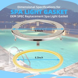 Pool Light Ring Replacement Set of 3, Pool Light Gasket, Stainless Steel Face Ring Assembly Single, Tension Wire Clamp Assembly with Screws and Nuts Replacement Pool| Durable Inground Pool Light Seal