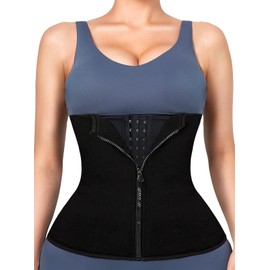 Reamphy Waist Trainer Corset Women Workout Trimmer Sweat Sports Girdle Belt Body Shaper (Black,XL)