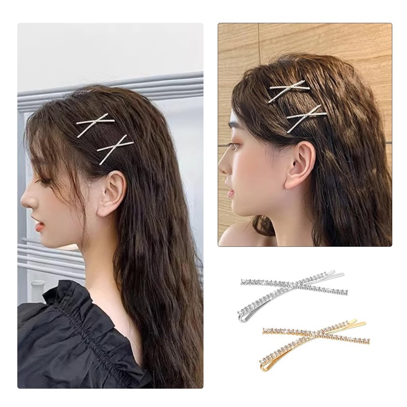 YFFSFDC ヘアピン 8個セット 前髪ピン ヘアアレンジ キラキララインストーン付き 可愛い おしゃれ 女の子 髪留め