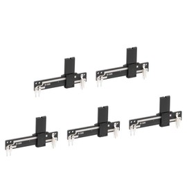 sourcing map Fader Variable Resistors Mixer Potentiometer Straight Sliding B100K Ohm Linear Double Potentiometer for Dimming 50 mm Pack of 5