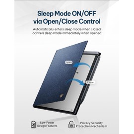 iflytek AINOTE Air 2, 8.2" AI Smart E Ink Tablet Folio Case, Premium Textured PU Leather, Slim Lightweight Cover with Smooth Lining & Stylus Pen Storage and for Writing Tablet, Elegant Blue