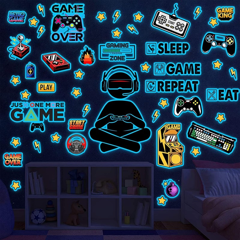 Adesivi Murali Fluorescenti Gioco Adesivo Murale Gamer Adesive da Parete